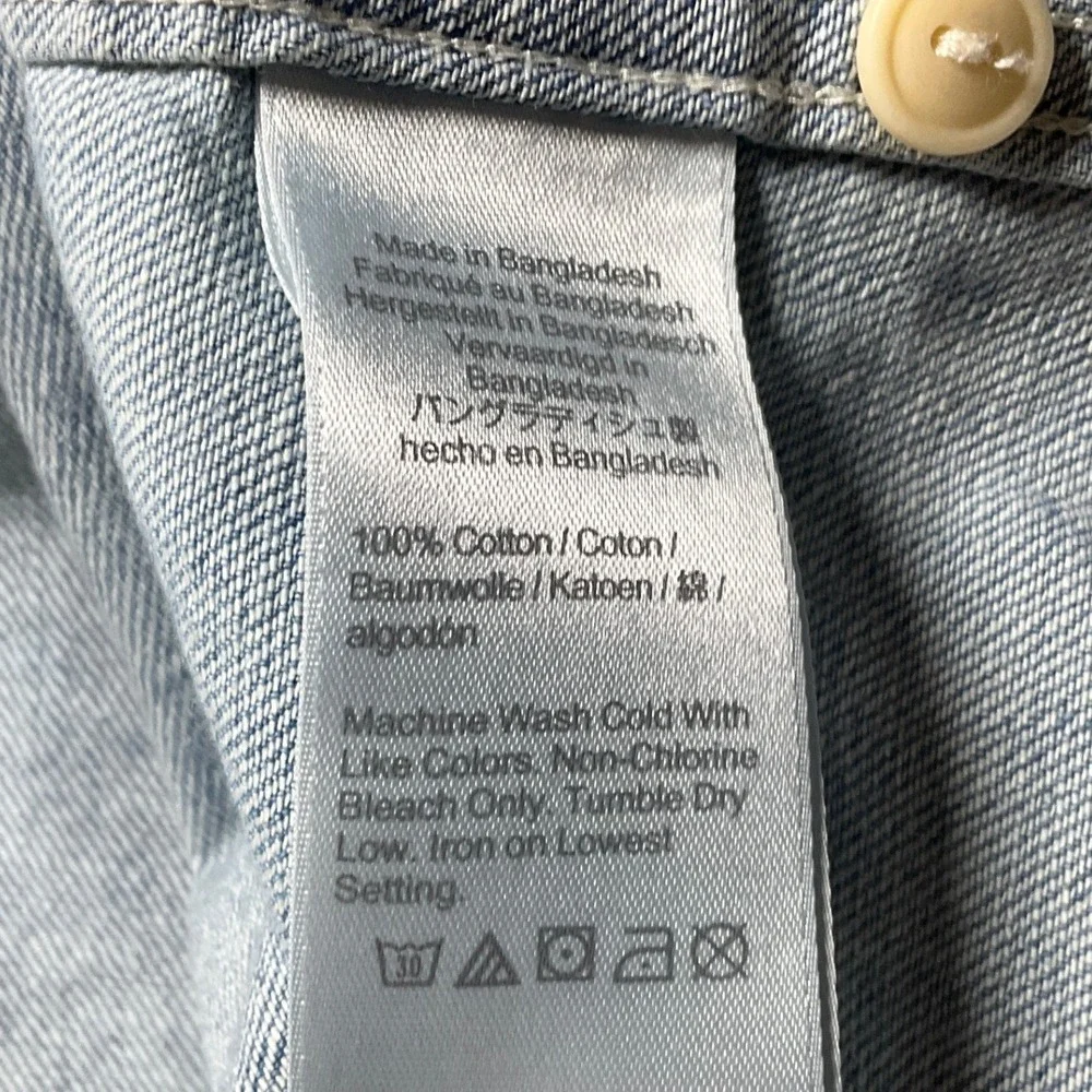 J. Crew Denim Shirt Mens M Blue Cotton Button Down Workwear Classic Casual